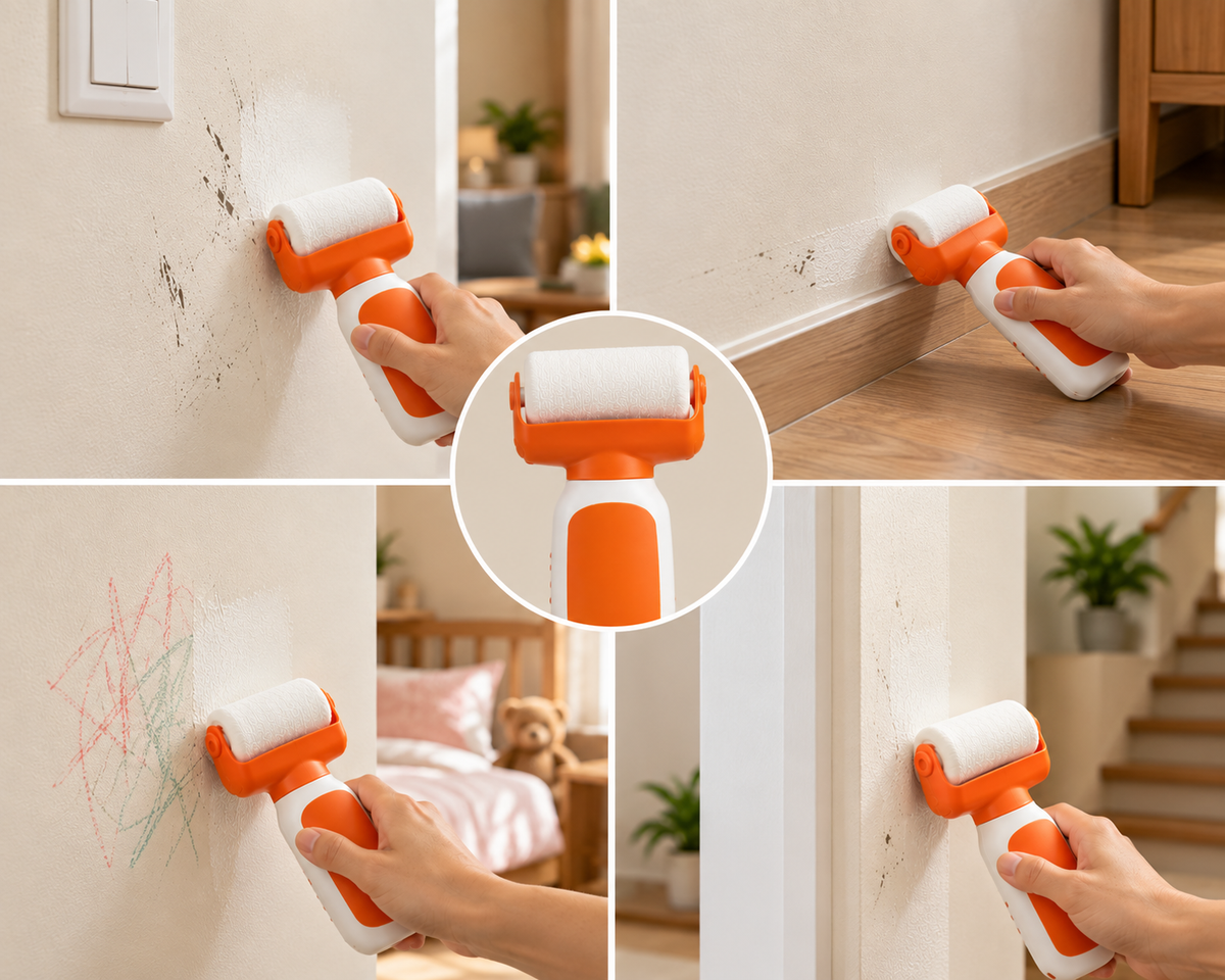 Wall repair roller paint for small wall touch-ups around the home